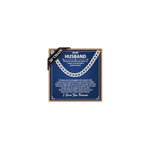 IEFLIFE Cuban Link Chain Necklace Gifts for Men - Gifts for Him Husband Son Grandson Necklace, Anniversary Birthday Gift for Him, 7mm Width Stainless Steel Cuban Link Chain Necklaces for Man Jewelry