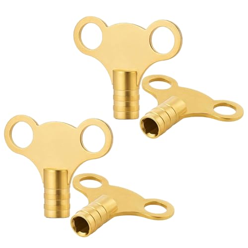 Karrma Ltd. Brass Radiator Bleed Key Pack of 4 – Universal Radiator Bleeding Key for Central Heating, Radiator Air Vent & Valve Release Tool – Durable Brass Radiator Key