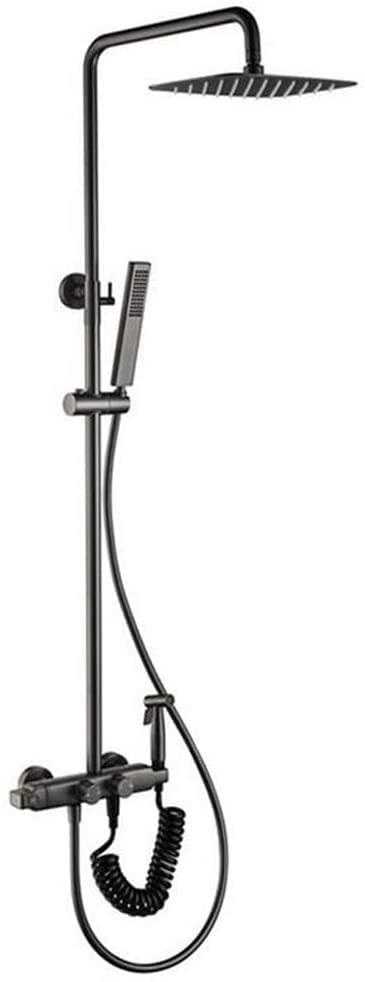 Système de douche thermostatique en laiton anti-brûlure avec tête de douche pluie 8" LWX