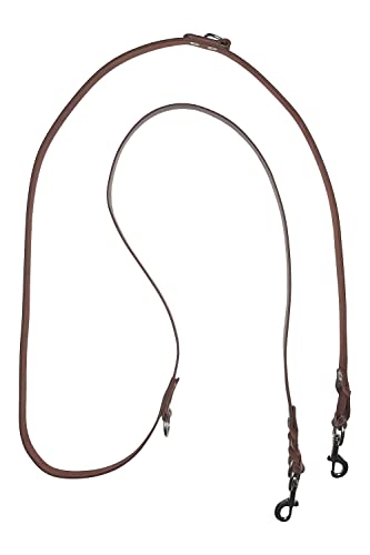 VlaMiTex D2 Freihandleinen Hundeleine Leder Hunde Führleine Fettlederleine Verstelbar 6 Farben (Braun, 2 x 250 cm)