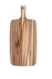 Kimbatex Kitchen Juego de tablas de cortar de madera y bambú para cocina – 8 modelos diferentes con asas y diseños grabados. (Tabla XL de acacia con asa)
