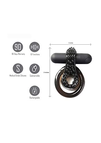 Maiatoys Jagger Cock Ring anillo premium de silicona médica color negro 3