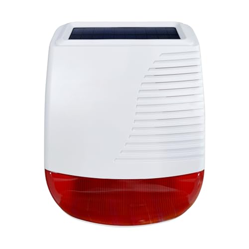 YISEELE Alarme Maison - sirène Solaire 110dB avec Son Fort et lumière Clignotante, Facile à Installer.