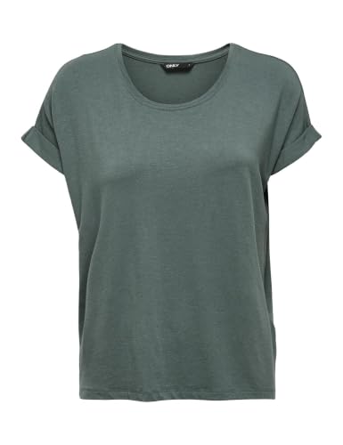 ONLY Damen Onlmoster S/S O-Neck Top Noos JRS Grün (Balsam Green) L