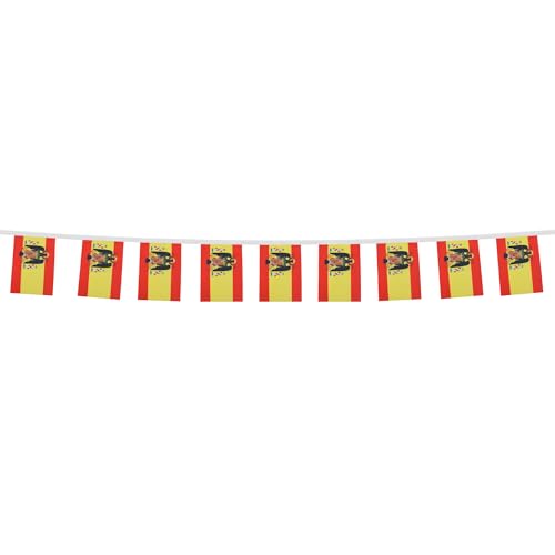Image of Spain under Franco 1945-1977 6 meters BUNTING Flag 20 flags 9'' x 6'' - Francoist Spanish STRING flags 15 x 21 cm - AZ FLAG