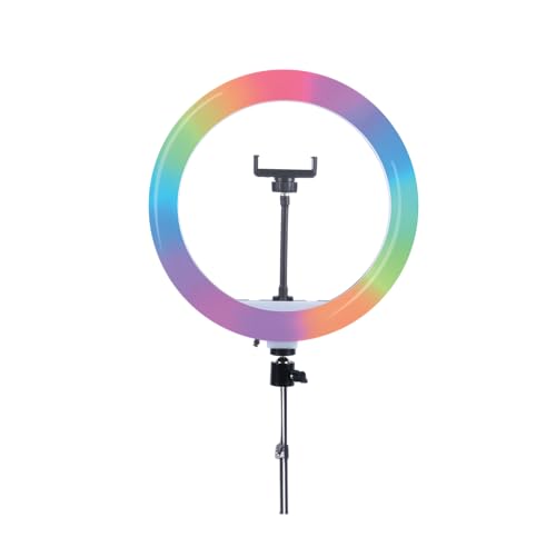 DIGITEK® (DRL-14 RGB) 14 Inch Multi-Color LED Ring Light with Smartphone Mount - USB Cable, 3-Color Temperature Lights - Ideal for Photography, Video (Without Stand)