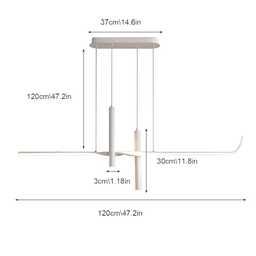 Lampe suspendue linéaire minimaliste LED à intensité variable