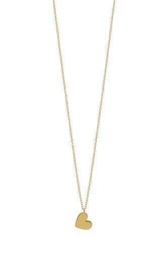 14K Yellow Gold Heart Pendant Necklace