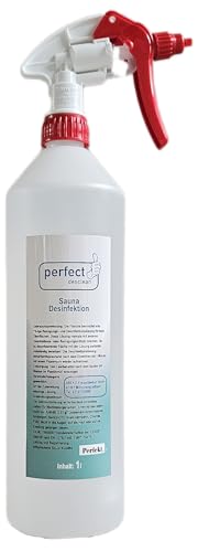 Reko Freizeitbedarf GmbH Perfect desclean Sauna gebrauchsfertiges Desinfektionsmittel 1 Liter mit Sprühkopf für die Sauna, Flächendesinfektion, Saunareiniger