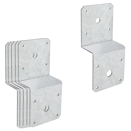 6 placas de conexión en Z para vigas de cubierta, postes a vigas en Z, placa de cubierta, placa de corbata, apto para 2 x 4 barras cruzadas y 4 x 4 postes