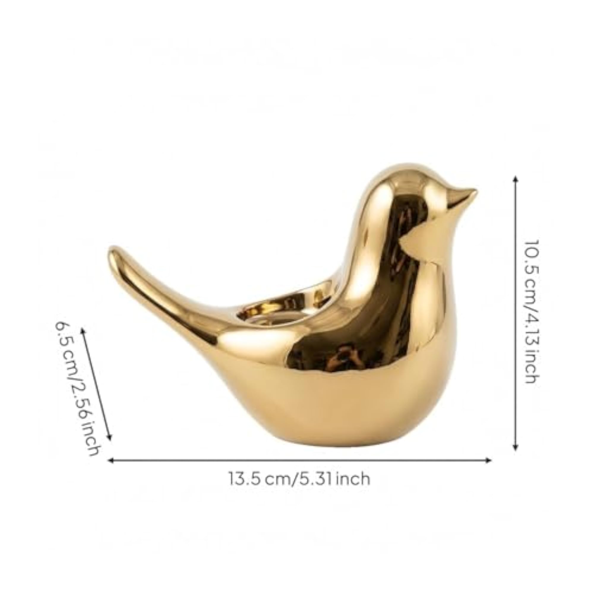 Compact Bird-Shaped Candle Holder Decorative Mirror Finish