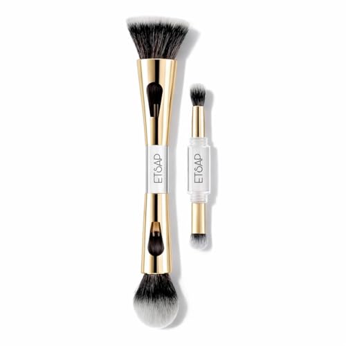 4 in 1 Multifunctional Makeup Brush Set with Foundation Brush, Powder Brush, Eyeshadow Blending Brush & Flat Brush | Feathery Soft Bristles Makeup Brushes for Women