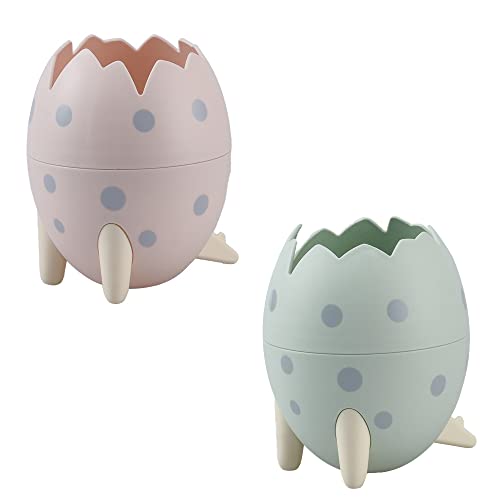 2 Stück Stiftehalter, Dinosaurier Stiftehalter, Stifteköcher Kinder, Süßer Stifthalter, Dinosaurier-Eiförmiger Stiftehalter, Schminkpinsel Behälter Bürobedarf Organizer für Büro, Schule, Haushalt Cover