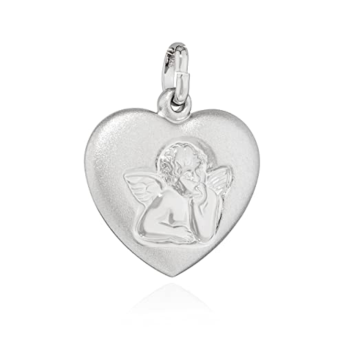 Pendentif ange gardien en coeur argent 925 NKlaus : le bijou idéal pour un cadeau de baptême