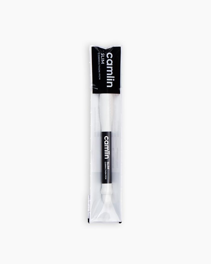 Image of Camel Slim Correction Pen 5 ml - Pack of 1 | Quick Dry White Correction Fluid Pen | Fine Metal Tip for Precise Coverage | For School, Office & Paperwork