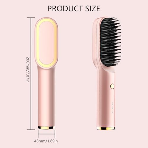 Peine alisador recargable USB para cabello portátil miniatura 4