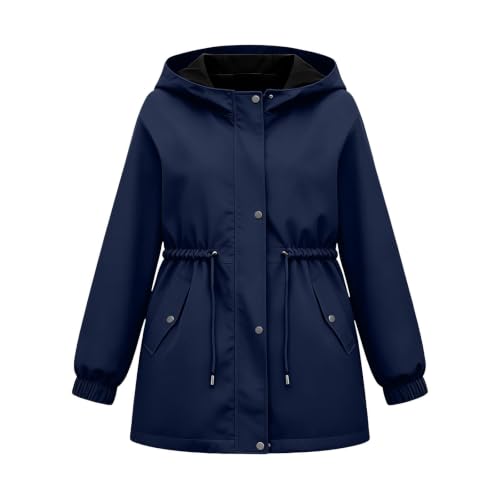 DASAYO Girls Rain Jacket Waterproof Lightweight Raincoat Hooded Windbreaker - image 7