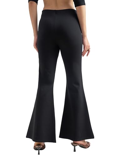 Image of Tokyo Talkies Women's Stretchable Bootcut Pants | High Rise Flared Trousers |Travel & Formal Wear|Workwear Trousers
