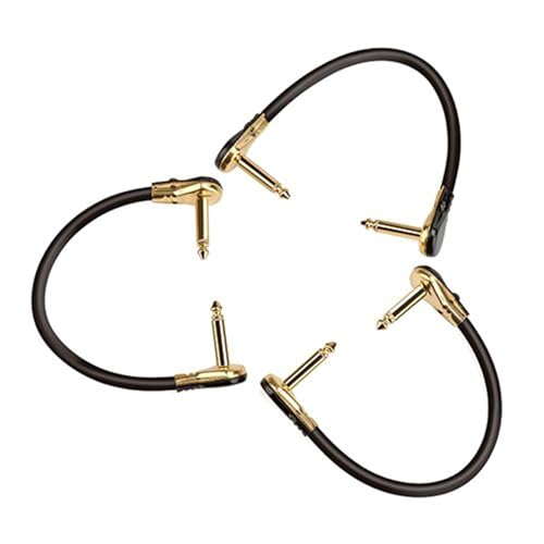 3pcs/set Low Noseギターパッチケーブル直角ギターパッチケーブルギターペダル用のプロフェッショナルパッチケーブル