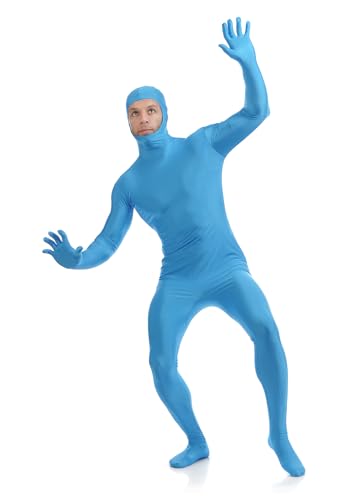 Image of ATHX Men's and Women's Spandex Open Face Bodysuit Costume Adult Stretchy Halloween Cosplay Body Suit Zentai Suit Outfits
