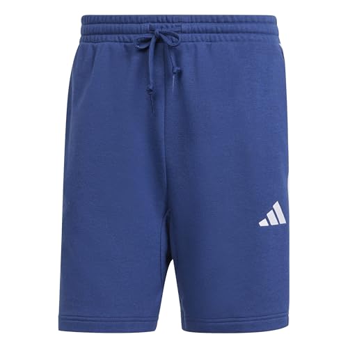 Adidas Uomo Essential Three Stripes French Terry Short, Dark Blue/White, L