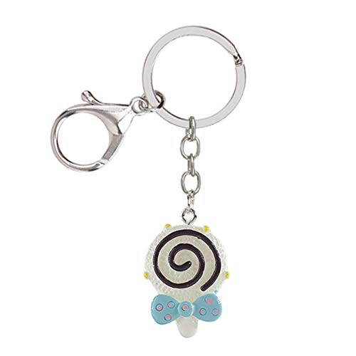 Preisvergleich Produktbild Artily Auto-Legierung Schlüsselanhänger niedlicher Harz Lollipop Schlüsselanhänger Fashion hängend Ornament Rucksack Anhänger Geschenk Unisex, weiß, 3 * 2.6 * 2cm