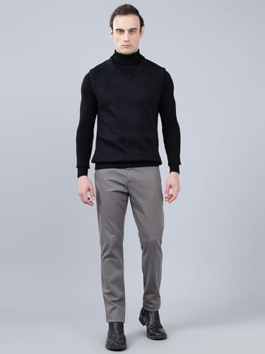 Image of Cantabil Checkered V-Neck Sleeveless Regular Fit Mens Casual Sweater | Casual Sweater for Men | Mens Sweater for Winter Wear (P MSWT00124)