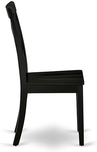 Miniatura 6 de East West Furniture BOC-BLK-W Boston - Juego de 2 sillas de comedor de madera maciza con respaldo cruzado, color negro