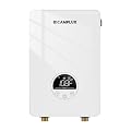 CAMPLUX Tankless Water Heater Electric 6kW at 240 Volts, Point of Use Instant Hot Water Heater CSA Approved with Temperature Display, Under Sink Self Modulating Technology, White
