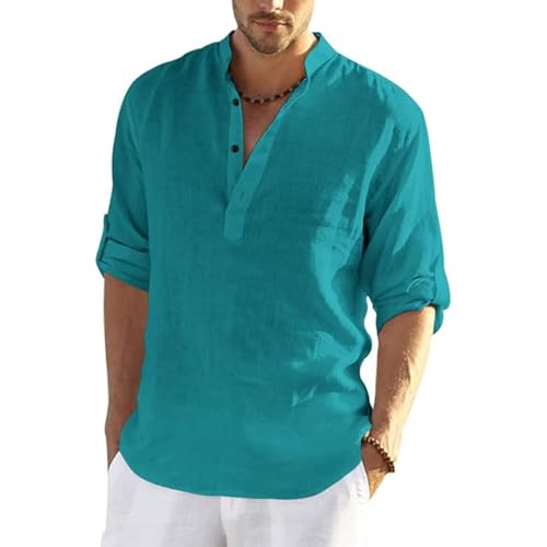 Image of Bellstone Men's Cotton Blend Solid Regular Fit Full Sleeve Short Kurta | Men's Trendy Short Kurta | Ethnic Stylish Casual Lightweight Summer Kurta for Daily and Occasion Use