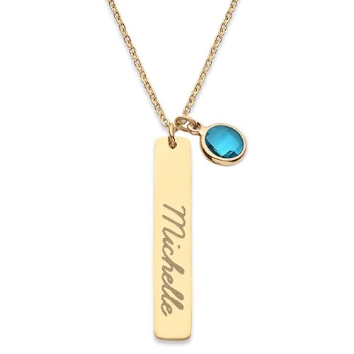 Personalized Birthstone Necklace with Kids Names for Mom, Women, ...