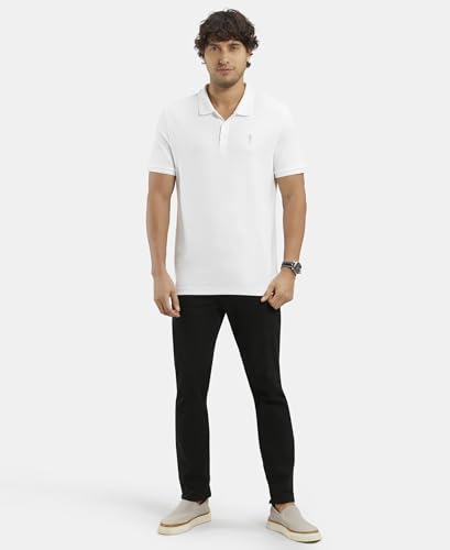 Image of Jockey 3912 Men Super Combed Cotton Rich Solid Half Sleeve Polo T-Shirt