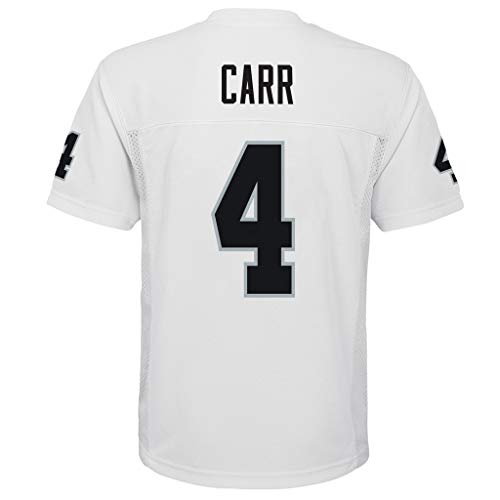 Derek Carr Oakland Raiders #4 White Youth Away Mid Tier Jersey (Large 14/16)