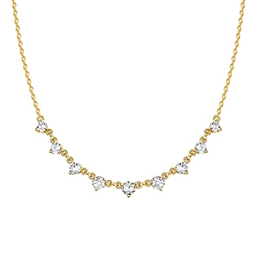 Pavoi 14K Yellow Gold Plated Link Cz Necklace | Chain Necklaces For Women | Stacking Necklaces For Women #TOP12