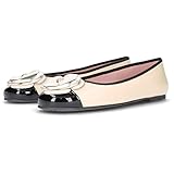 Pretty Ballerinas Rosario - Deluxe Ballerina mit runder Zehenpartie - Schuhe inspiriert von der Fürstin von Preslav (Schwarz und weiß - 39)