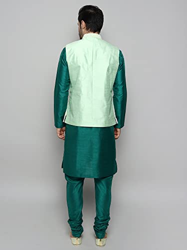 Image of Uri and MacKenzie Men's Silk Blend Kurta Pajama with Designer Ethnic Nehru Jacket /Modi Jacket