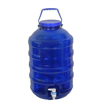 Image of 20 Liter Water Can Dispenser Water Dispenser with Tap and Handle 20 Litre Capacity, Blu for Home Kitchen Office Hospital Hotel Trips E Pack of 1, Blue
