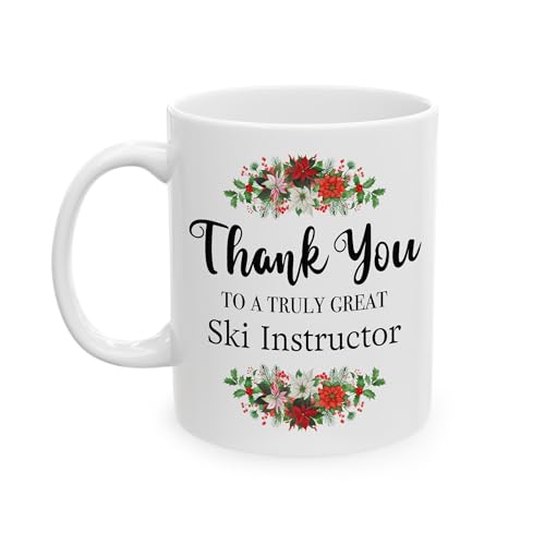 DesiDD Thank You Gifts for Ski Instructor Appreciation Mug Ski Trainer Coach Snowboard Birthday Office Party Coworker Employee - Truly Great - Coffee Cup 11oz Women Men Friend