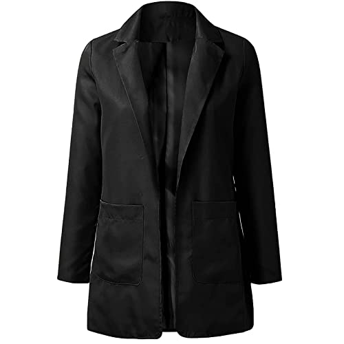 Slim Lapel Suit Jacket For Women Clearance Open Blazer Fit Work Office Solid Cardigan Long Sleeve Coat Overcoats #TOP3