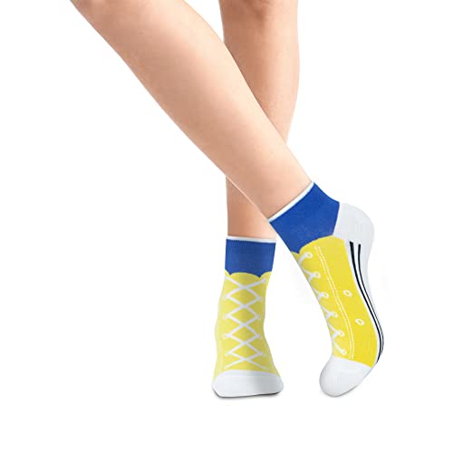 KONY Women&rsquo;s 5 Pack Lightweight Cotton (86%) Novelty Low Cut Socks Cool Sneakers Ankle Socks Fun Gifts Idea Size 6-10