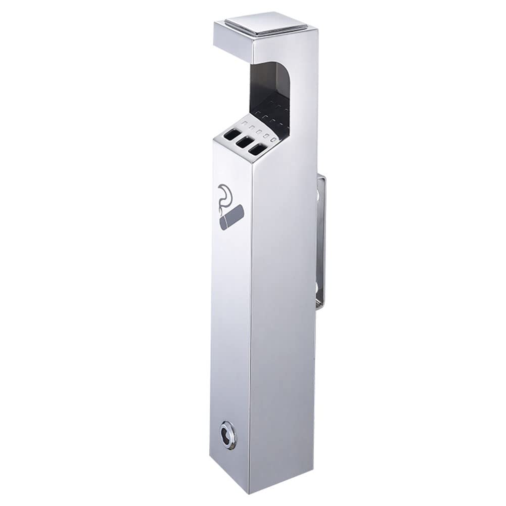 Free Standing Ash Tray,Lockable Wall Mounted Metal Ashtray, Stainless Steel Ashtray Column 48cm 1.8L Aluminum Alloy Outdoor Cylinder Wall Mounted Ashtray Cigarette Ash Bin Lockable (Color : Color 5,