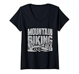 Photo Gallery donna mountain biking cool action sport bicicletta avventura design maglietta con collo a v Photo Gallery donna mountain biking cool action sport bicicletta avventura design maglietta con collo a v