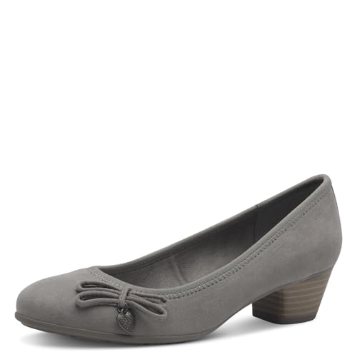 s.Oliver Damen Pumps mit Schleife Kleiner Absatz, Grau (Grey), 38 EU