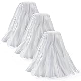 Matthew Cleaning Looped-Open Disposable Industrial Wet Mop Head 1.25'' Universal Headband Non-Woven Commercial Replacement for Indoor & Outdoor Use, Floor Cleaning String Mop Refill 3 Pack
