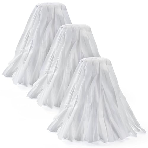 Matthew Cleaning Looped-Open Disposable Industrial Wet Mop Head 1.25'' Universal Headband Non-Woven Commercial Replacement for Indoor & Outdoor Use, Floor Cleaning String Mop Refill 3 Pack