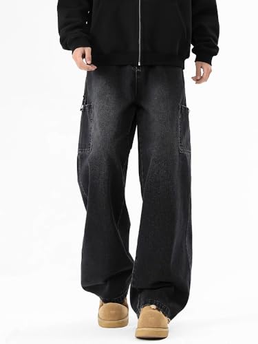 Men's Jeans American Spring Loose Straight Cargo Long Pants4