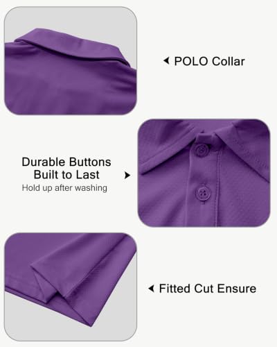 Image of MIVEI Kids' Performance School Uniform Polo Shirt Breathable UPF50+ | Youth Boys Girls Short Sleeve Golf Collared Shirts Grid Dry Fit Wrinkle Free Stretch Lightweight Cool Athletic Button Dress