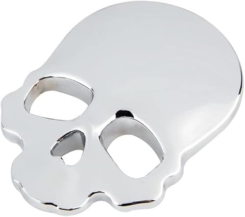 Tendycoco Silver 3D Metal Skull Head Car Sticker Rear Trunk Crossbone Emblem Sticker Personalized Skeleton Decals Automobile Decor #TOP5