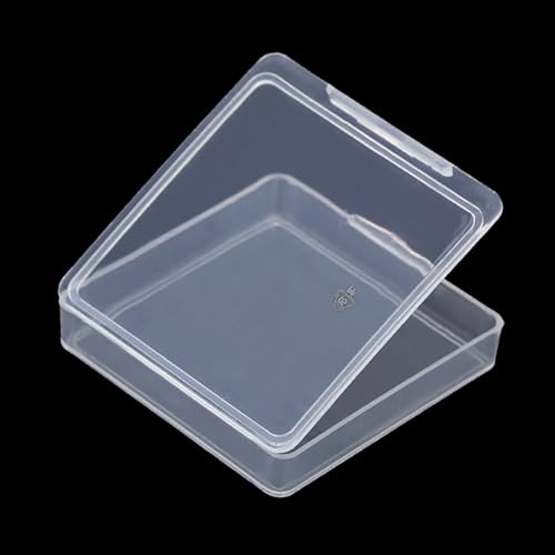 Image of 12 Pieces Square Empty Mini Clear Plastic Storage Containers (1.85 x 1.85 x 0.32 inch) with Lids for Tiny Items and Other Craft Projects