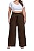 OLRIK Plus Size Trousers for Women Maternity Dress Pants Coffee-2X